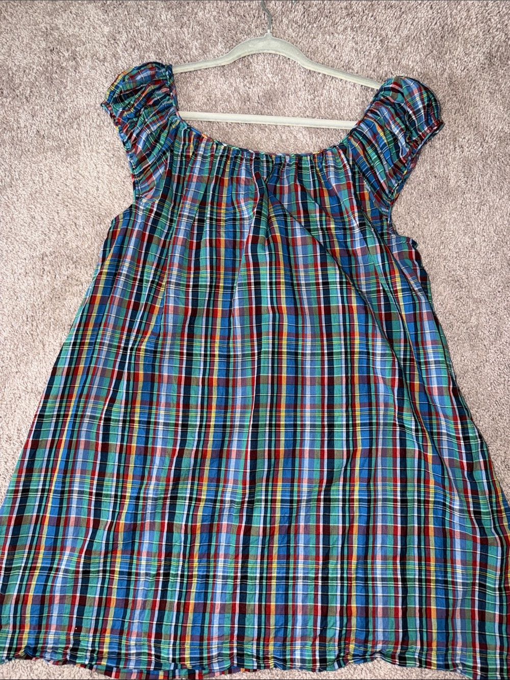 Doen Faye Dress - Alderbrook Plaid Blue Multi size xs - Picture 9 of 9
